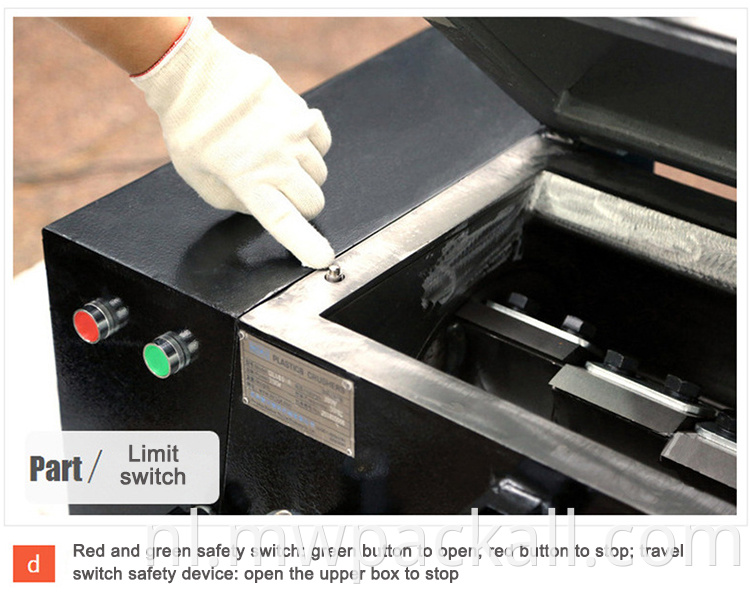 Shredder plastic machine juiste prijs topkwaliteit fles plastic crusher verpletterende machine met CE-certificering: